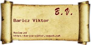 Baricz Viktor névjegykártya